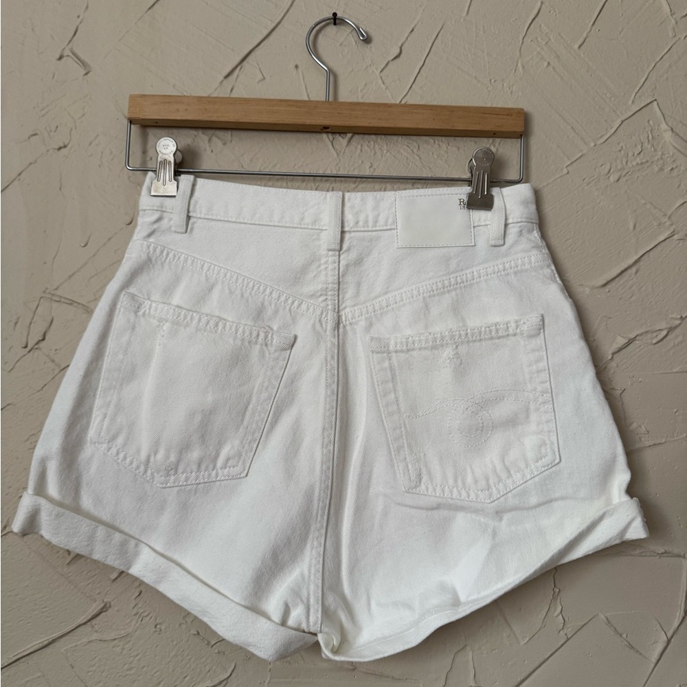 R13 high rise Hailey White Denim Shorts size 29 - Picture 2 of 3